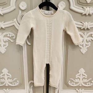Zara Home Baby 100% Cashmere Cream Knit Onesie Size 0 - 6 Months